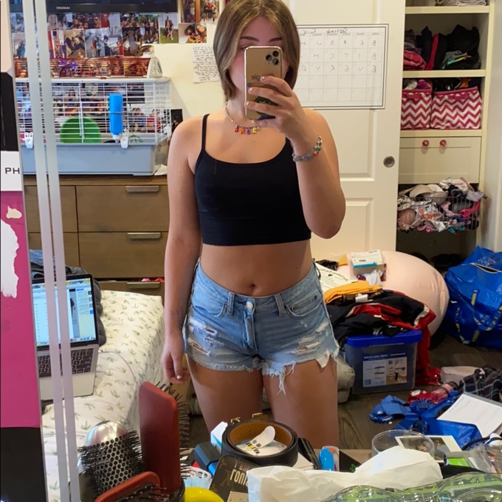 American eagle high rise stretch festival shorts